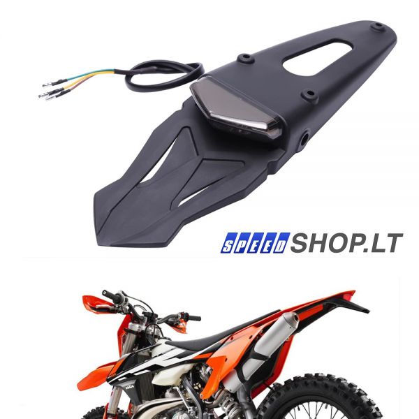 Motociklo galinis sparnas su žibintu